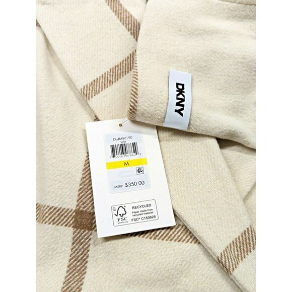 DKNY Women's Plaid Maxi Belted Notch Collar Coat Size M (MSRP $350) - Picture 9 of 9